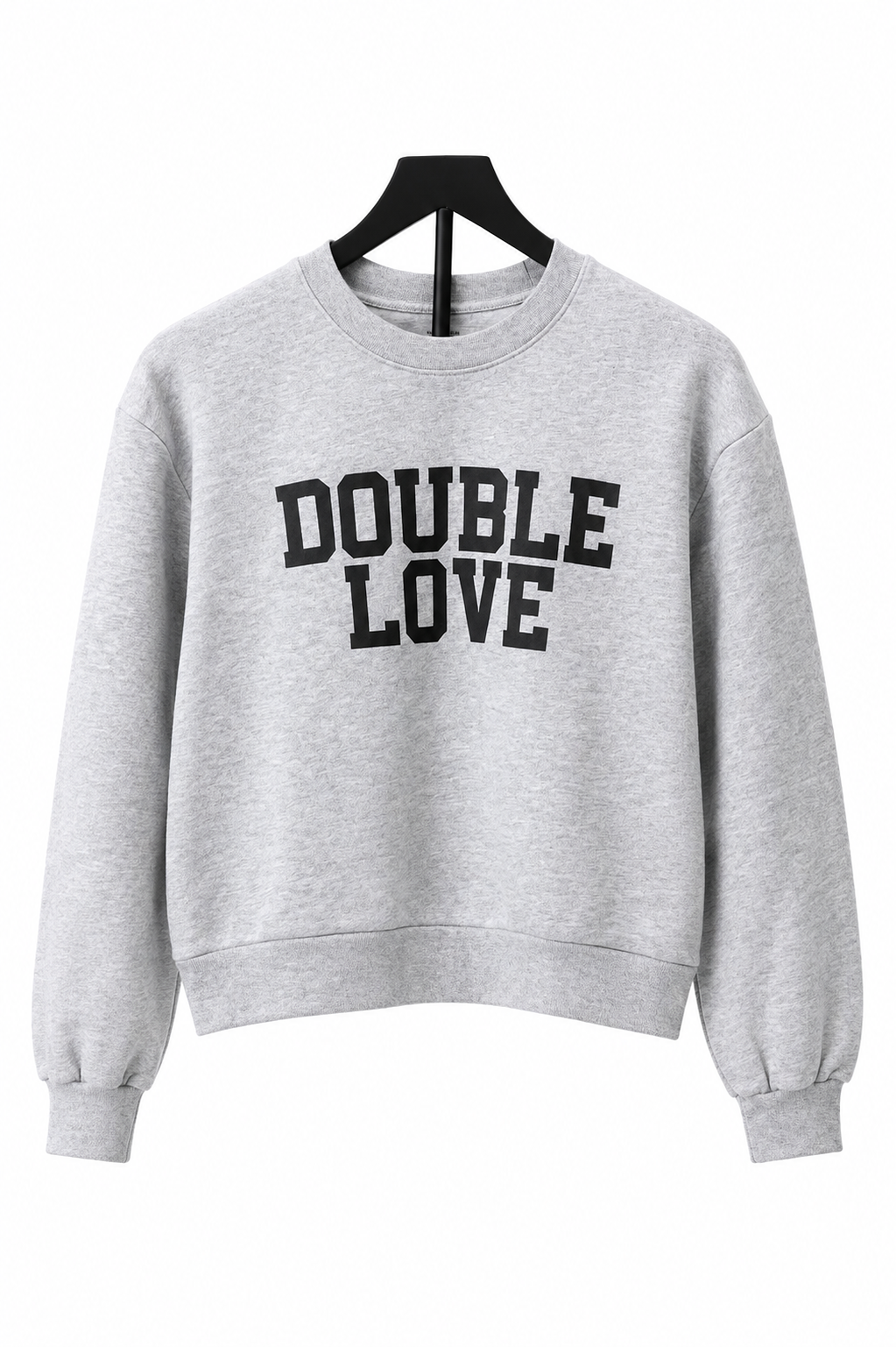 DOUBLE LOVE Collegiate Sweatshirt - Heather Grey or Black