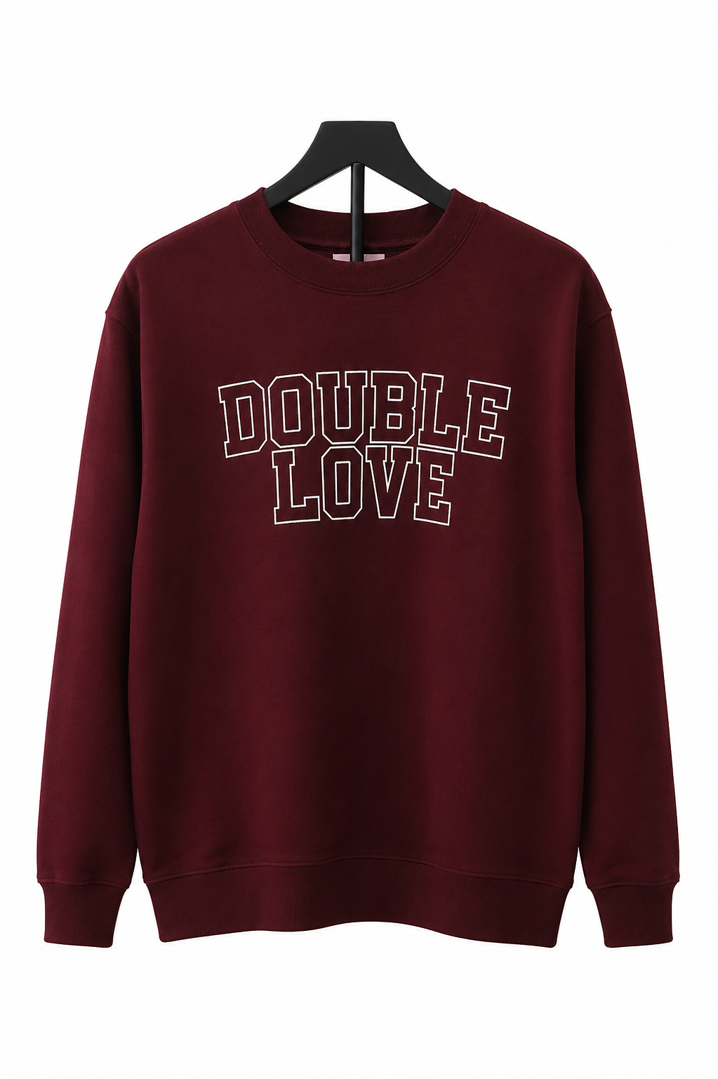 DOUBLE LOVE Collegiate Sweatshirt in Maroon